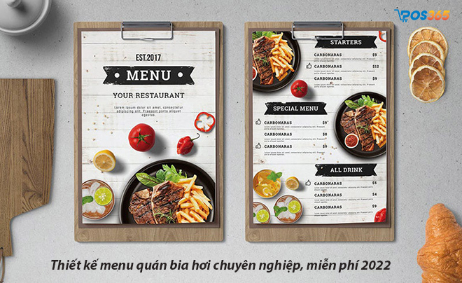 Thiết kế menu quán bia hơi chuyên nghiệp, miễn phí 2024