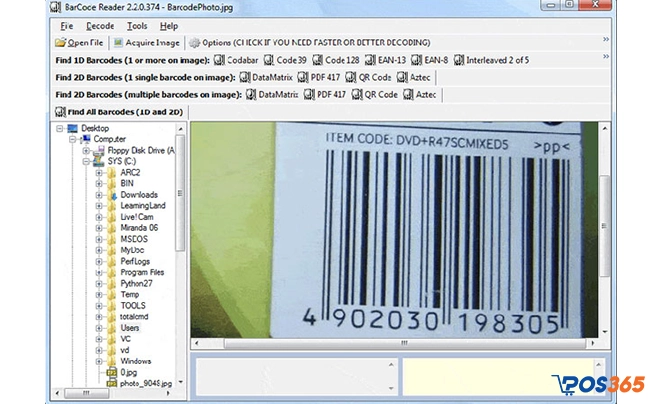 Phần mềm quét mã vạch cho máy tính Barcode
