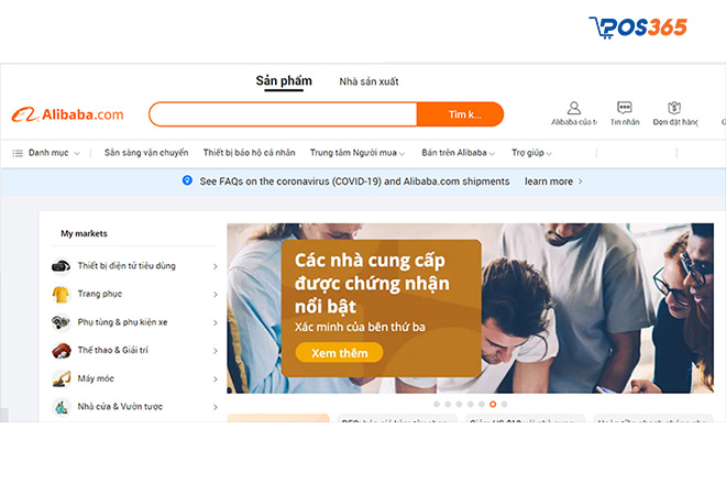 Bấm vào “Alibaba của tôi” để kiểm tra thông tin