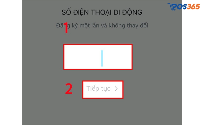 Bước 4: Nhập số điện thoại bạn đăng ký sử dụng Zalo > Nhấn tiếp tục.