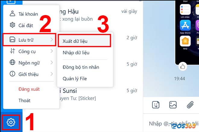 sao lưu tin nhắn trên máy tính