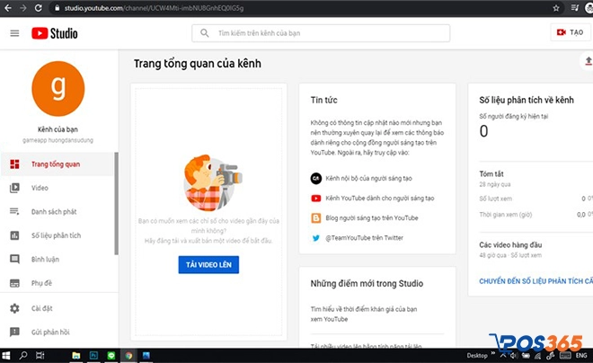 Quản lý kênh Youtube bằng Youtube Studio