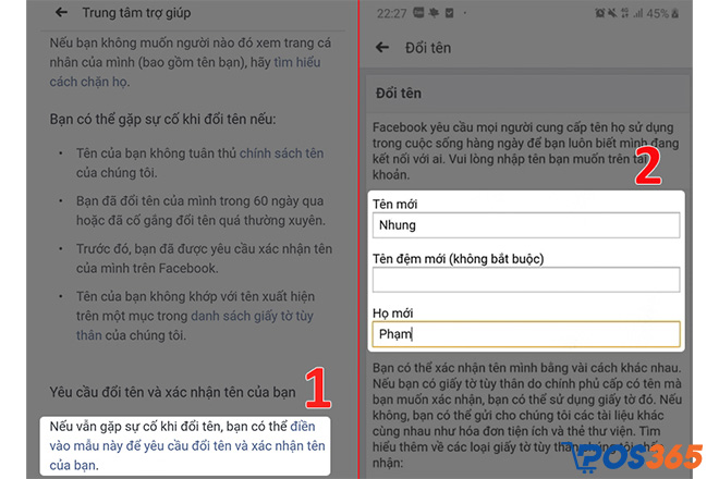 cách đổi tên nick facebook