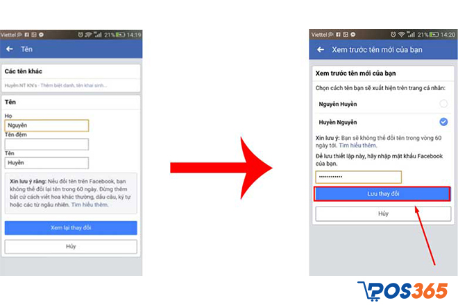 đổi tên facebook trên điện thoại nhanh chóng