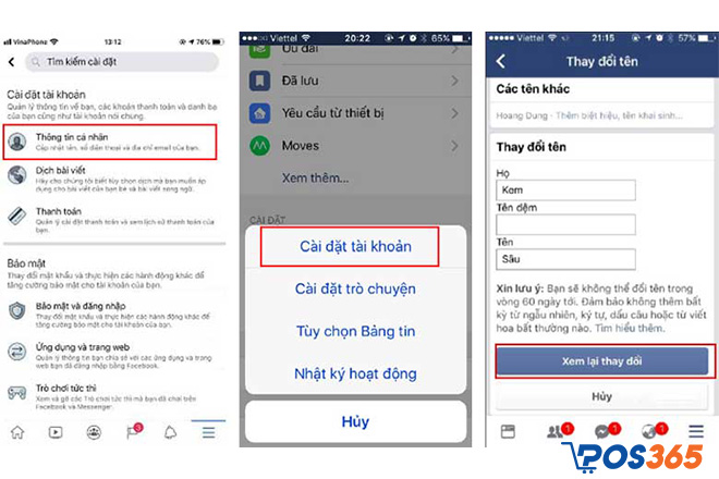 cách đổi tên facebook điện thoại 