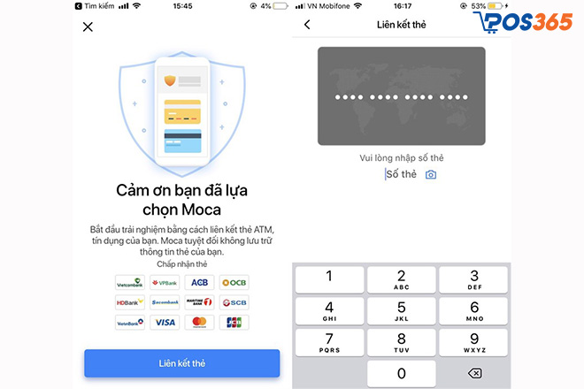 Cách liên kết ví Moca với tài khoản ngân hàng