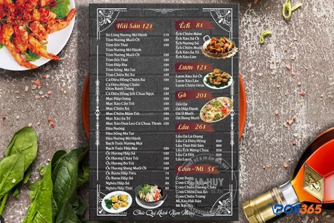 menu quán nhậu