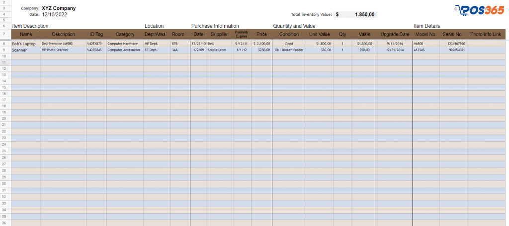 File excel quản lý nhập xuất tồn kho phần cứng/ phần mềm