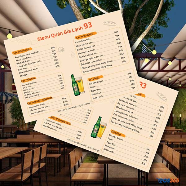 mẫu thiết kế menu quán ăn vặt ấn tượng